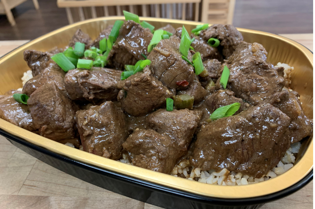 Beef Tips & Gravy over Brown Rice